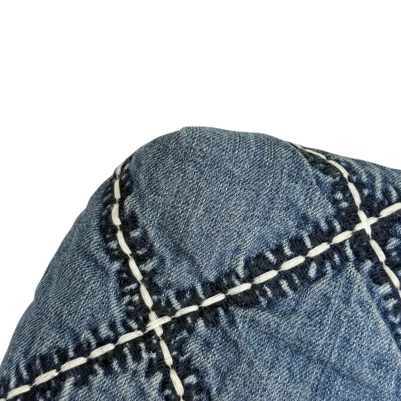 22 Medium Denim Quilted Stitched Blue SHW