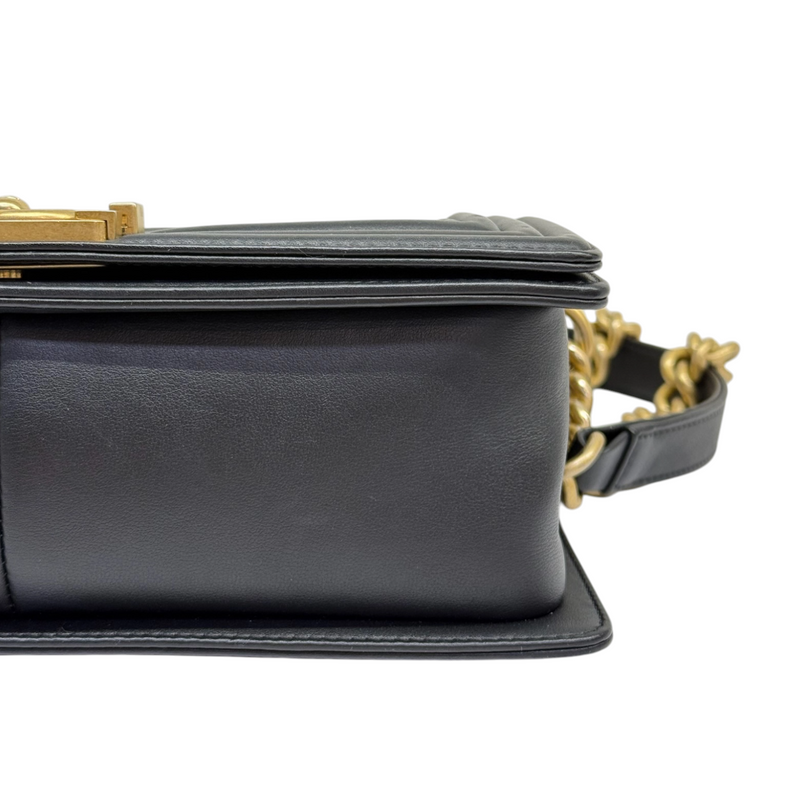 Boy Flap Medium Lambskin Quilted Black GHW