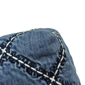 22 Medium Denim Quilted Stitched Blue SHW