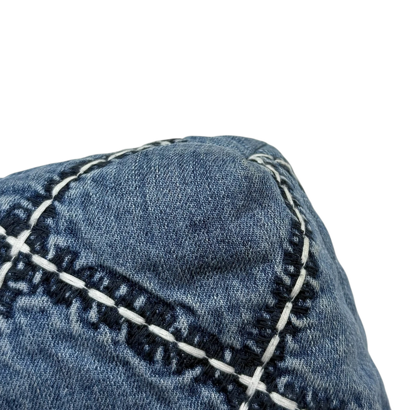 22 Medium Denim Quilted Stitched Blue SHW