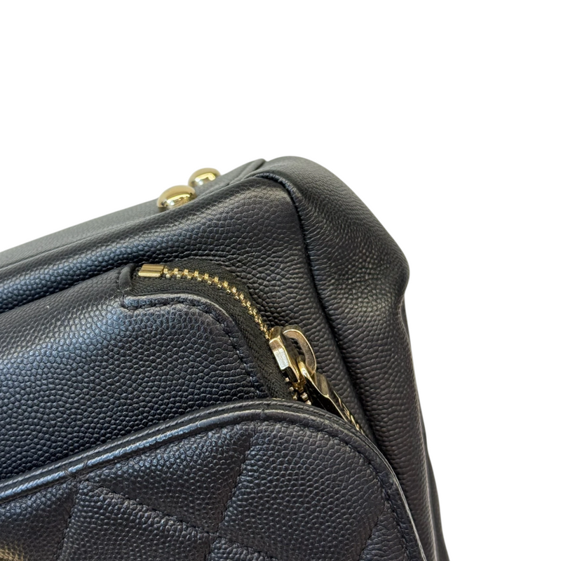 Business Affinity Flap Small Caviar Quilted Black LGHW