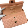 Classic Double Flap Small Lambskin Light Orange GHW