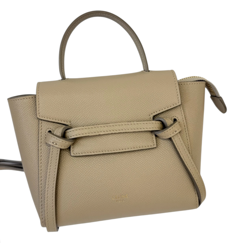 Belt Bag Pico Grained Calfskin Light Taupe GHW