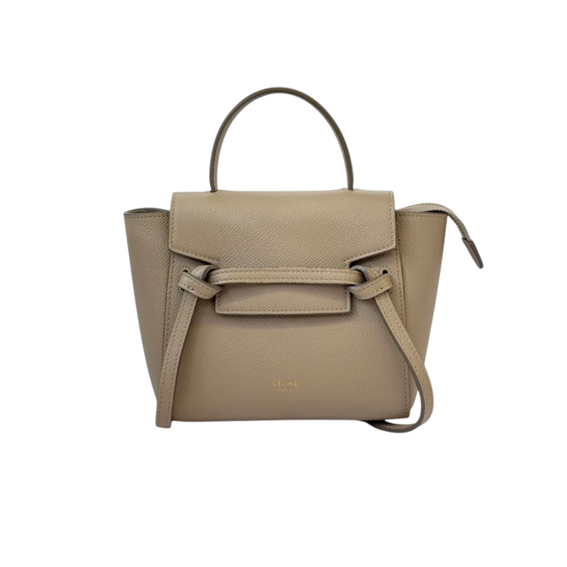 Belt Bag Pico Grained Calfskin Light Taupe GHW