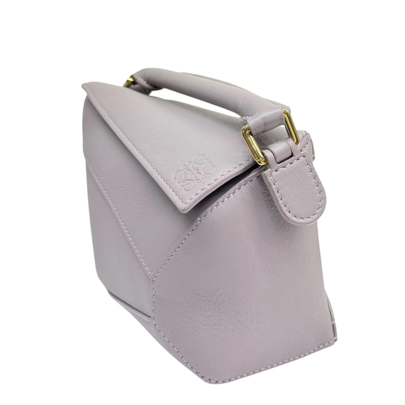 Puzzle Edge Mini Calfskin Quilted Purple GHW