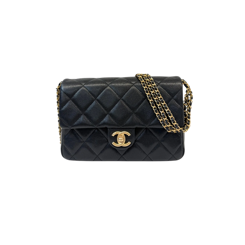 Seasonal Flap Crossbody Caviar Quilted Black GHW