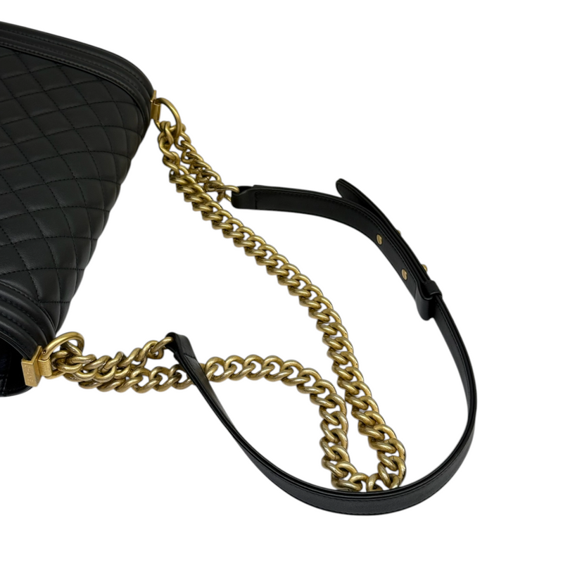 Boy Flap Medium Lambskin Quilted Black GHW