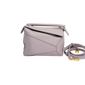 Puzzle Edge Mini Calfskin Quilted Purple GHW