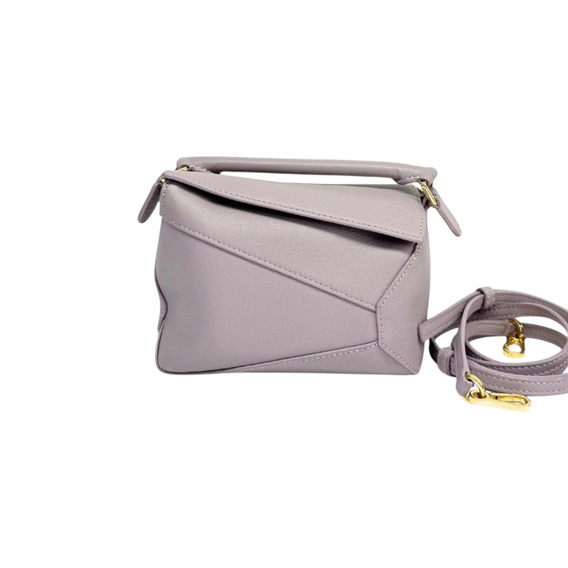 Puzzle Edge Mini Calfskin Quilted Purple GHW