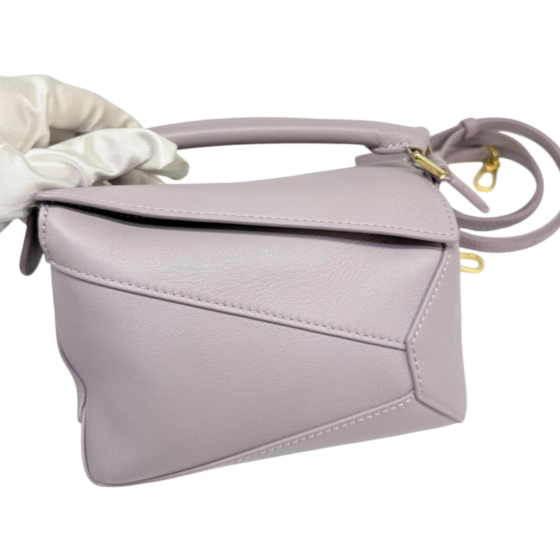 Puzzle Edge Mini Calfskin Quilted Purple GHW