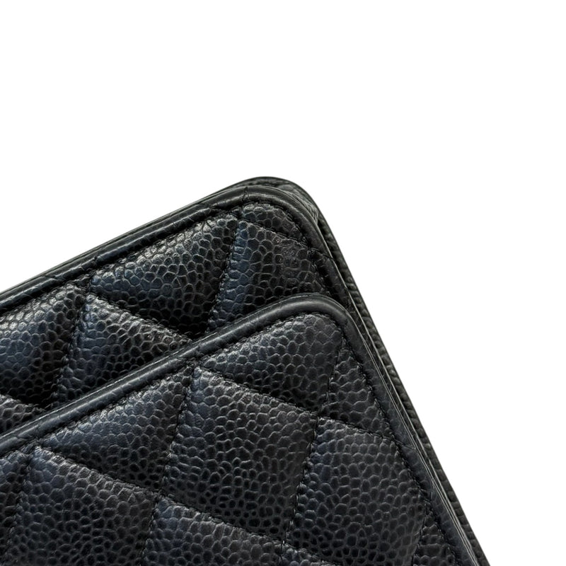 Wallet on Chain WOC Caviar Quilted Black SHW