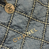 22 Medium Denim Quilted Stitched Blue SHW