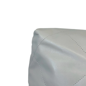 Small Shiny Calfskin Quilted Light Grey GHW