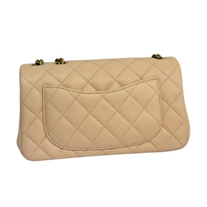 Single Flap with Flower Lock Small Lambskin Nude Pink GHW