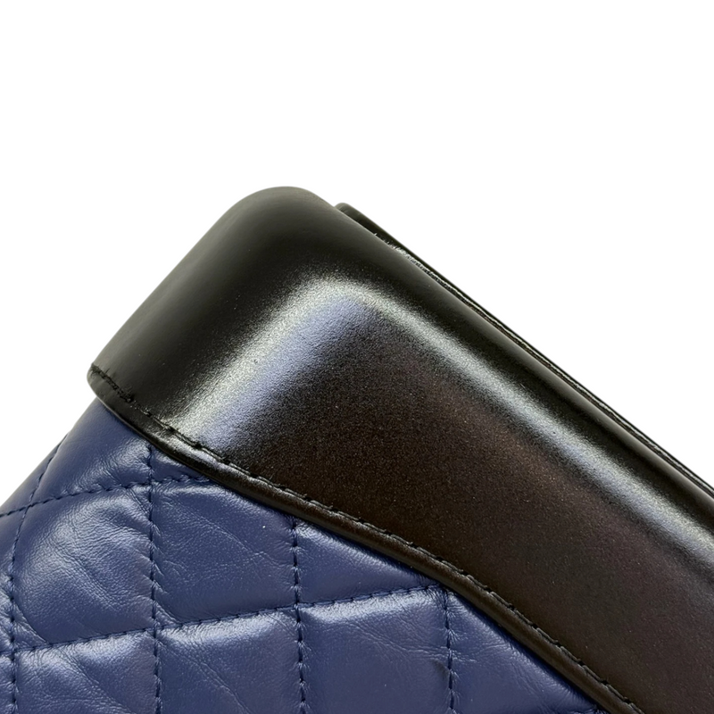Gabrielle Clutch With Chain Small Calfskin Navy Black MHW