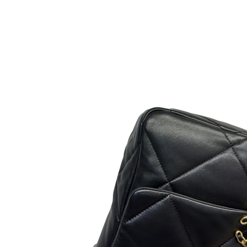 19 Flap Medium Lambskin Quilted Black MHW