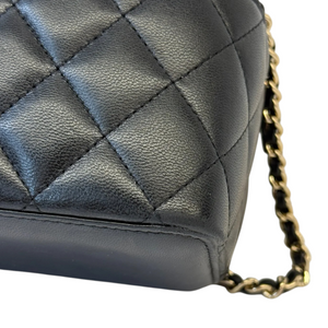 Top Handle Vanity Case Small Lambskin Black LGHW