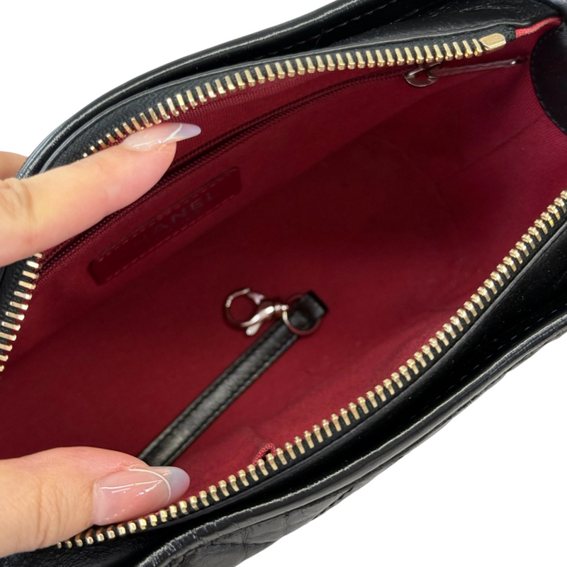 Gabrielle Hobo Small Aged Calfskin Quilted Black MHW
