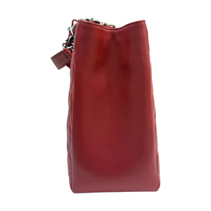 Grand Shopping Tote GST Caviar Quilted Red SHW