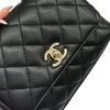Coco Handle Clutch With Chain Mini Caviar Black GHW