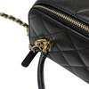 Top Handle Vanity Case Small Lambskin Black LGHW