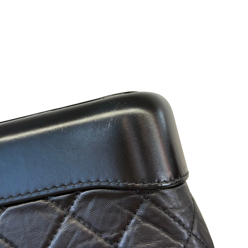 Gabrielle Hobo Small Aged Calfskin Quilted Black MHW