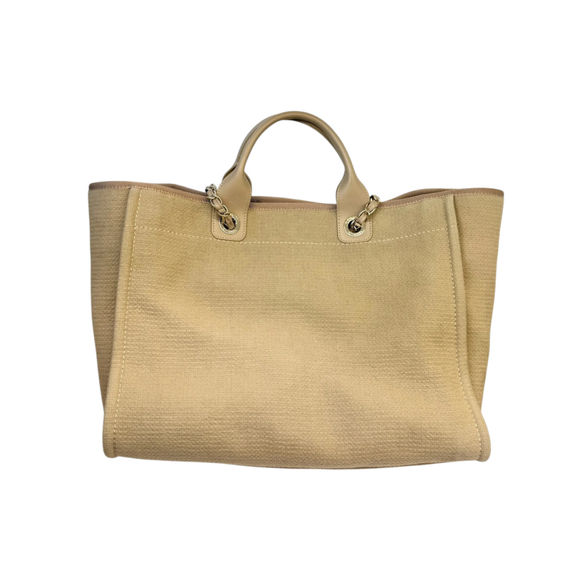 Deauville Tote Medium Mixed Fibers Beige LGHW