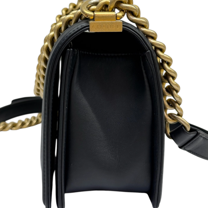 Boy Flap Medium Lambskin Quilted Black GHW