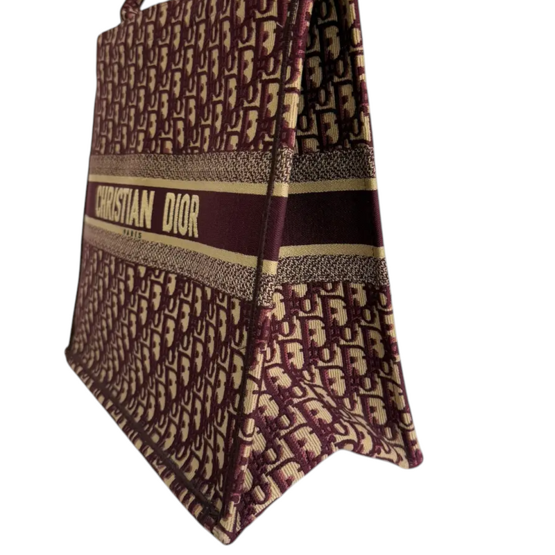 Book Tote Large Oblique Canvas Burgundy