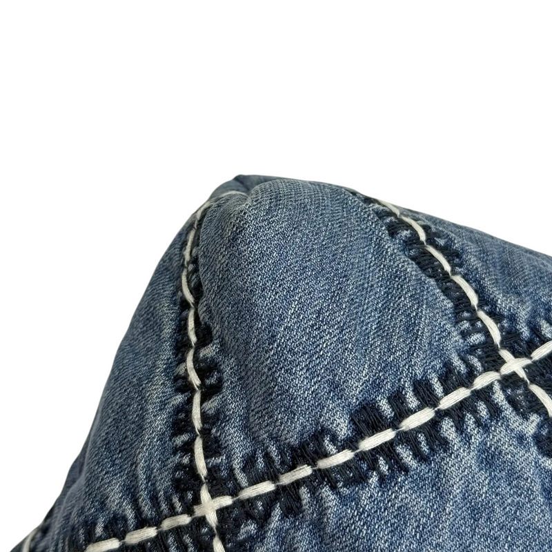 22 Medium Denim Quilted Stitched Blue SHW