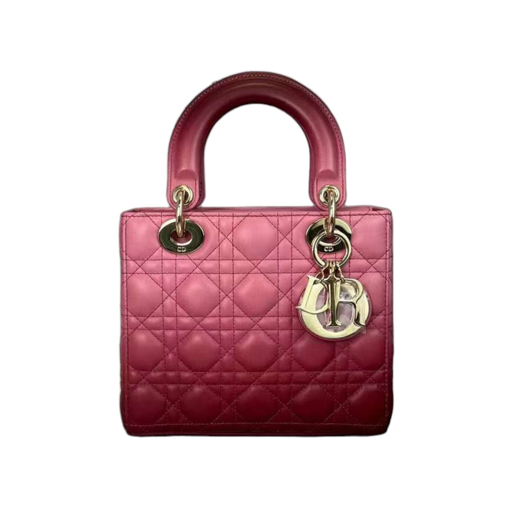 Lady Dior Ombre Pink Lambskin Cannage GHW