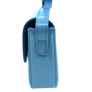 Shiny Calfskin Triomphe Shoulder Bag Light Blue GHW