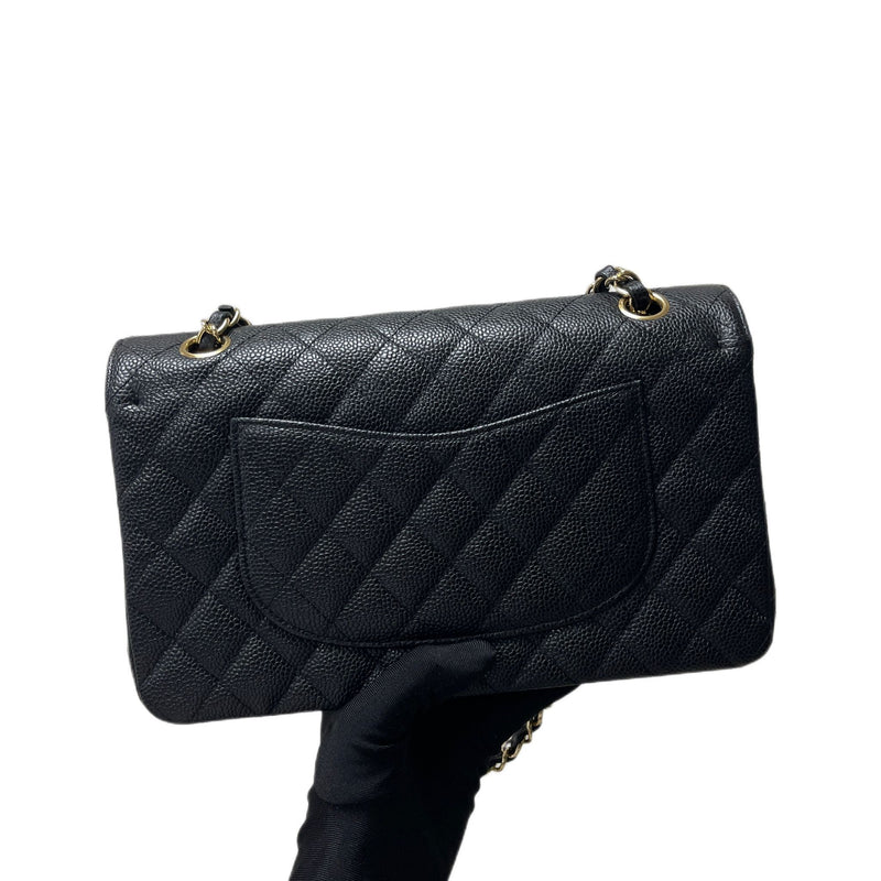 Classic Double Flap Medium Caviar Black SHW