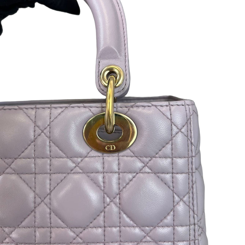 Lambskin Lady Dior Medium Lilac GHW