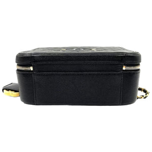 CC Filigree Vanity Case Medium With Hermes Twilly Caviar Black GHW