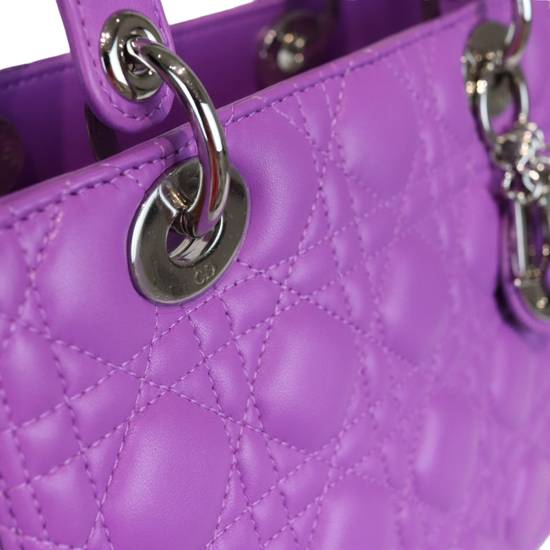 Medium Lady Dior Lambskin Purple SHW