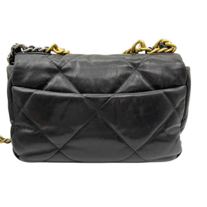 19 Flap Small Goatskin Quilted Black MHW