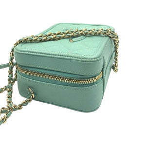 CC Filigree Vanity Case Small Caviar Tiffany Blue GHW