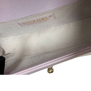 Boy Flap Small Lambskin Purple Patent SHW