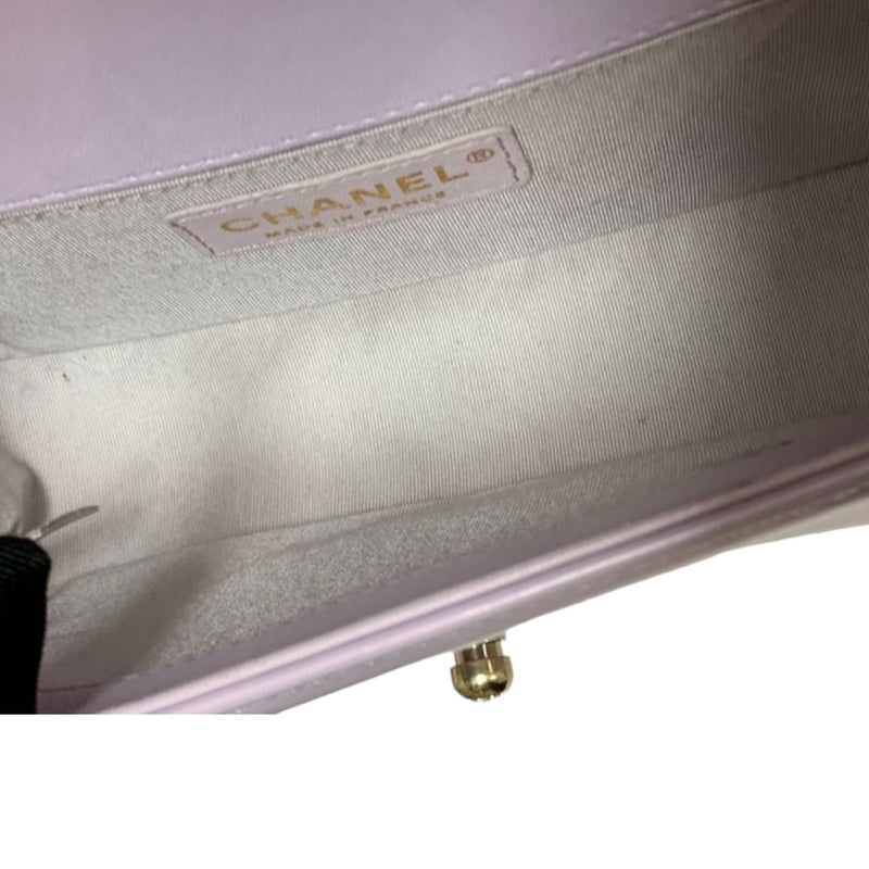 Boy Flap Small Lambskin Purple Patent SHW