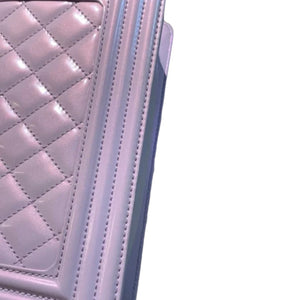 Boy Flap Small Lambskin Purple Patent SHW