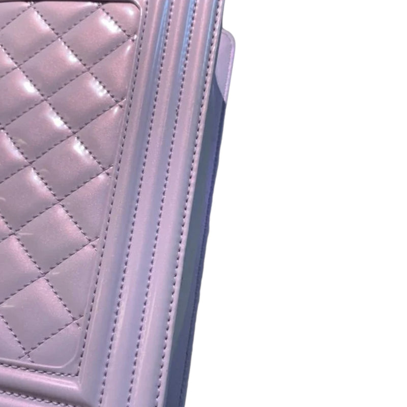 Boy Flap Small Lambskin Purple Patent SHW