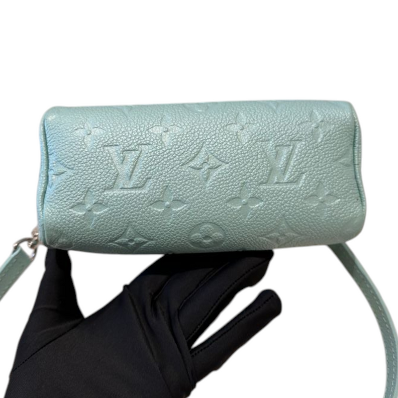 Nano Speedy Empreinte Monogram Turquoise Blue SHW