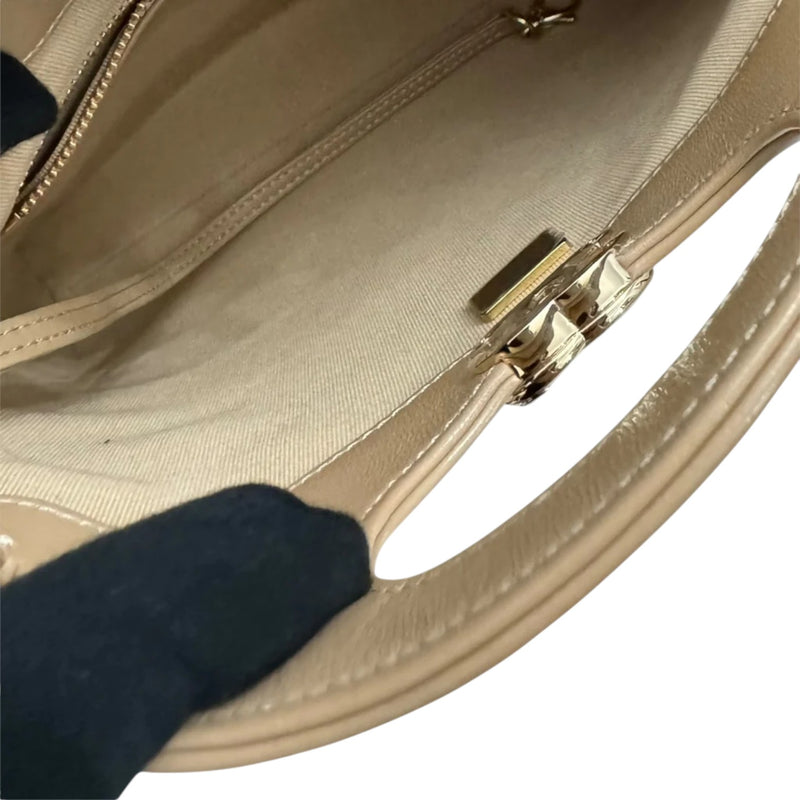 31 Shopping Tote Mini Crumpled Lambskin Dark Beige GHW