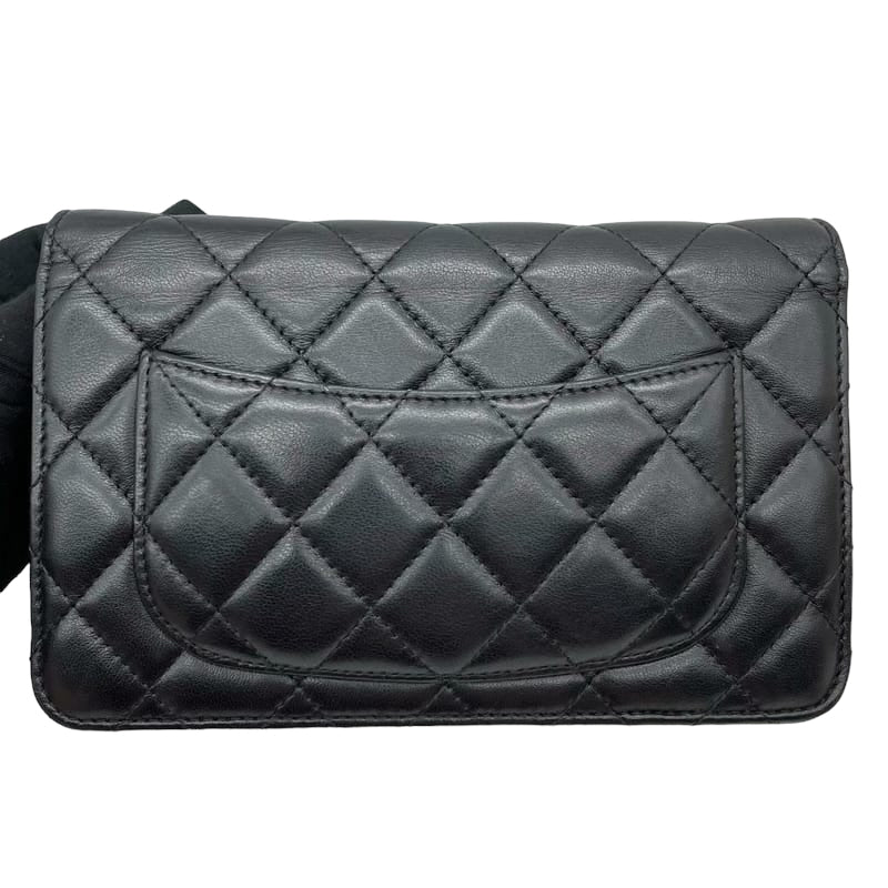 WOC Wallet on Chain Lambskin Black GHW