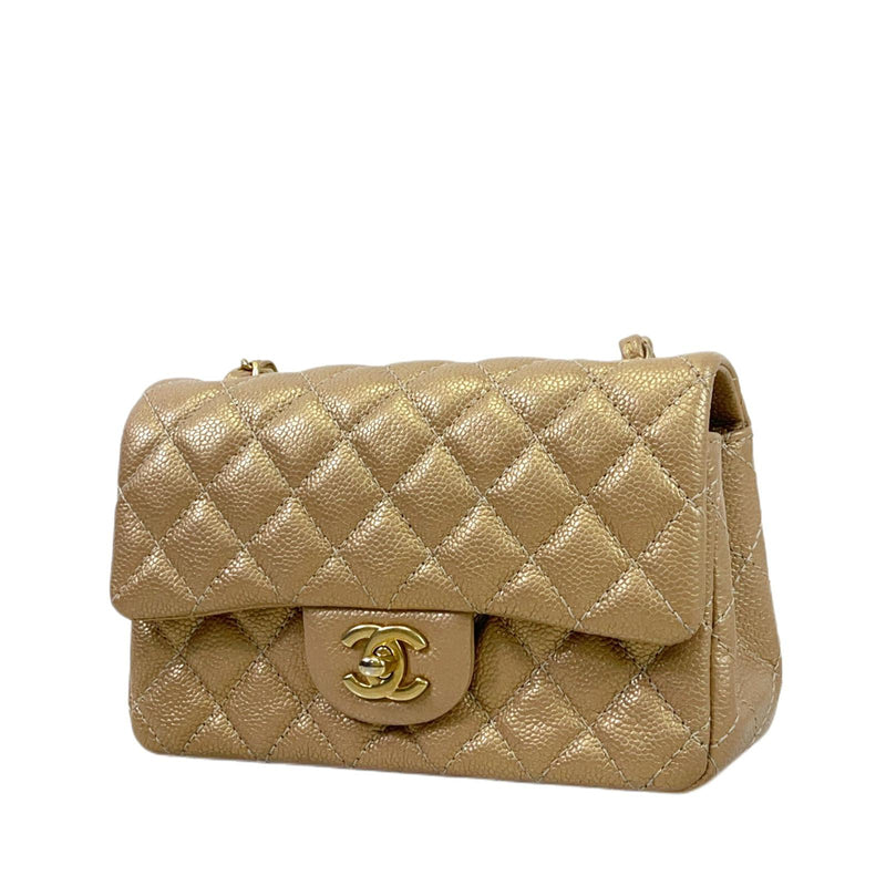 Mini 15C Rectangle Caviar Gold GHW