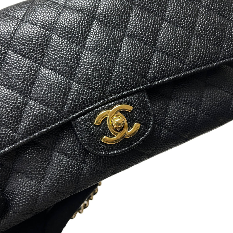 Classic Double Flap Caviar Medium Black GHW