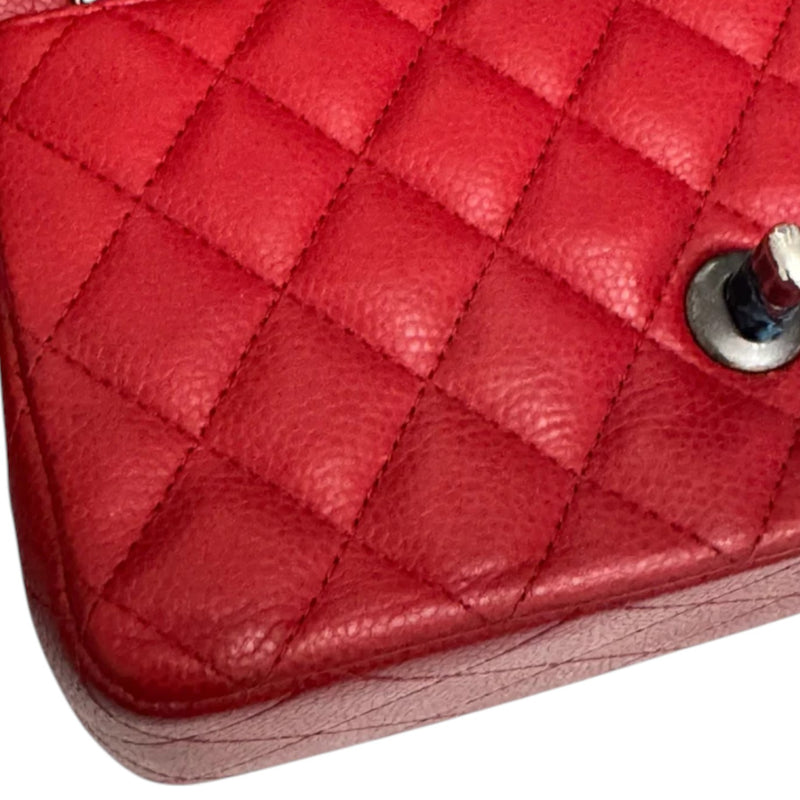 Rectangular Flap Mini Caviar Quilted Red SHW