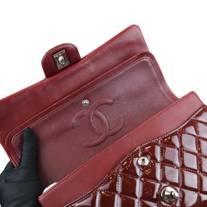 Medium Classic Flap Patent Burgundy SHW