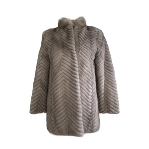 Mink Fur Ladies Coat Grey XS-S